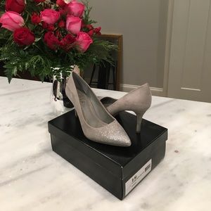 BCBG Silver pumps